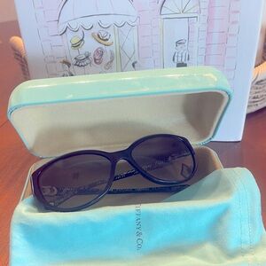 Tiffany & Co. Black Sunglasses with Blue Case